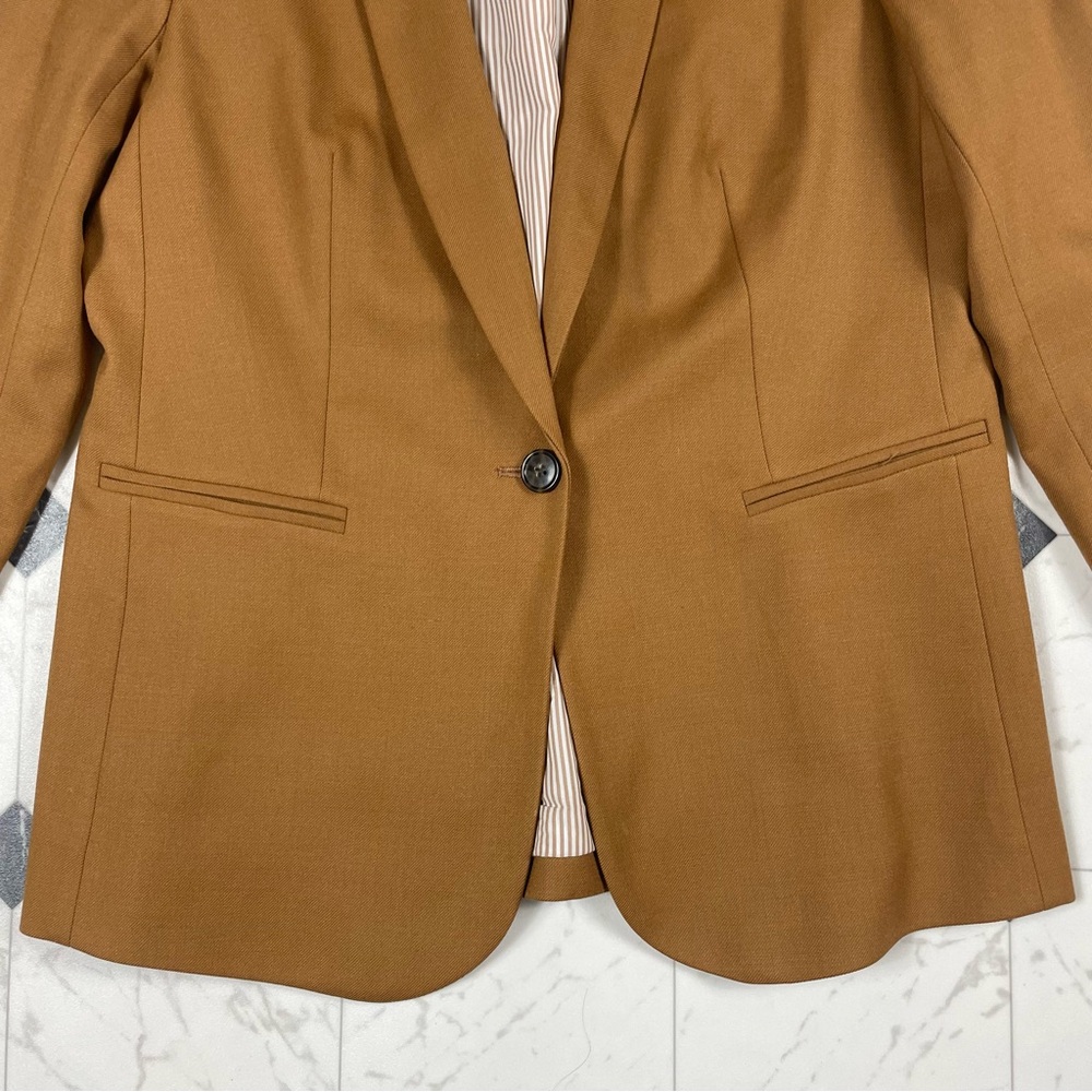 J.Crew Parke Blazer in Italian Stretch Wool Blend Women Sz 10 Tall Tan - Picture 4 of 10